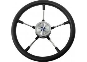Рулевое колесо RIVA RSL обод черный, спицы серебряные д. 360 мм